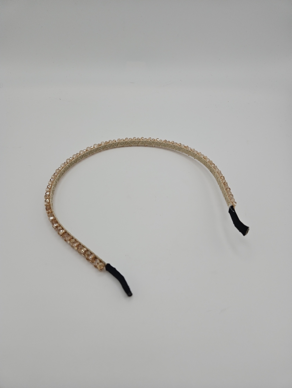 crystal beaded headband champagne peach